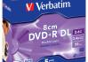 Verbatim double layer DVD+R 8cm/2.6GB AZO jewel