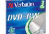 Verbatim DVD-RW 4.7GB 4X matte silver slim
