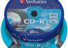 Verbatim CD-R 700MB Vinyl Printable AZO cake 25