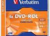 Verbatim DVD-R DL 8.5GB 4x AZO jewel box