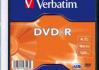 Verbatim DVD-R 4.7GB 16X matte silver AZO slim
